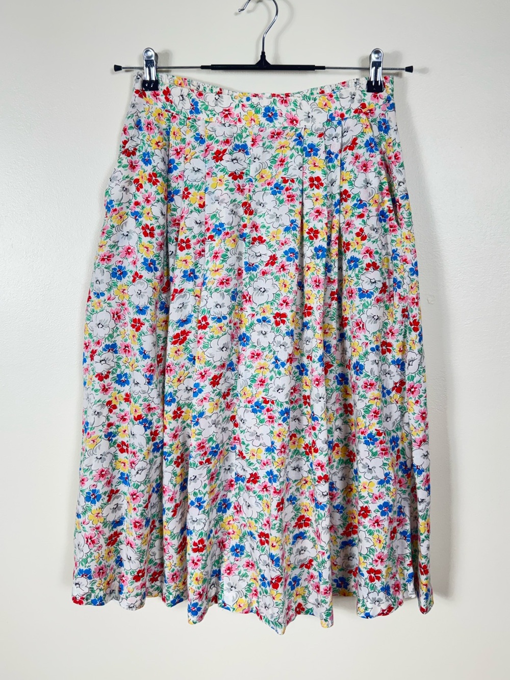 Vintage Floral Peasant Midi Skirt Medium Cottage Prairie Garden Party